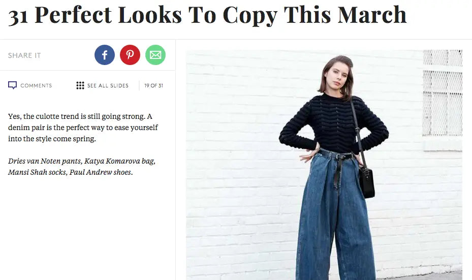 Refinery29.com features Marina Ingvarsson wearing Katya Komarova Candy Bag Katya Komarova