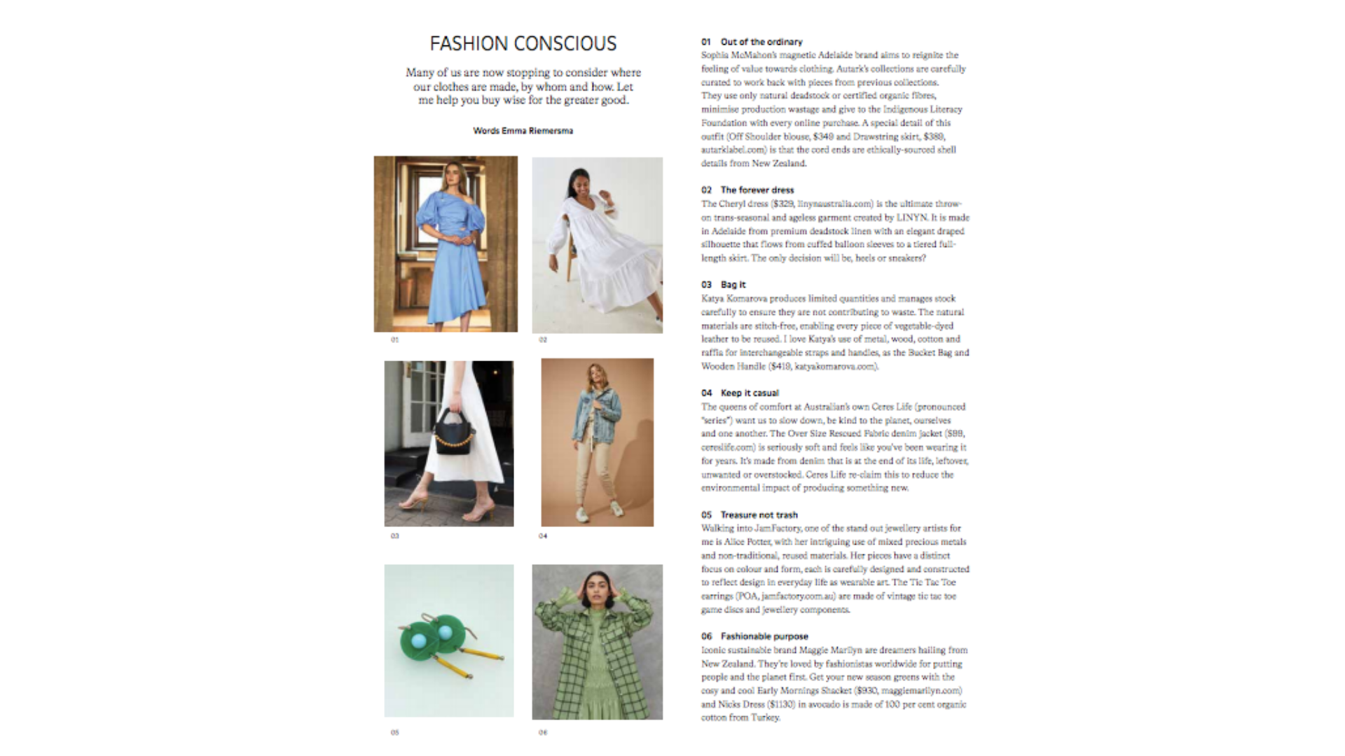 SA LIFE, April 2021: FASHION CONSCIOUS Katya Komarova