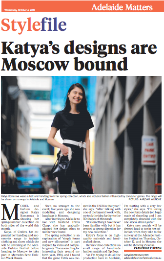 Adelaide Matters about Katya's new collection Katya Komarova