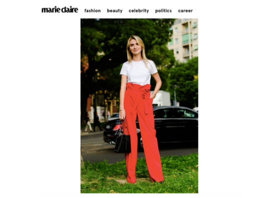 Bucket Bag spotted in Marie Claire during MFW Katya Komarova