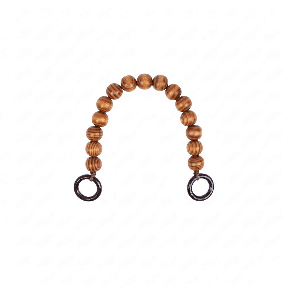 Wooden beads bag handle