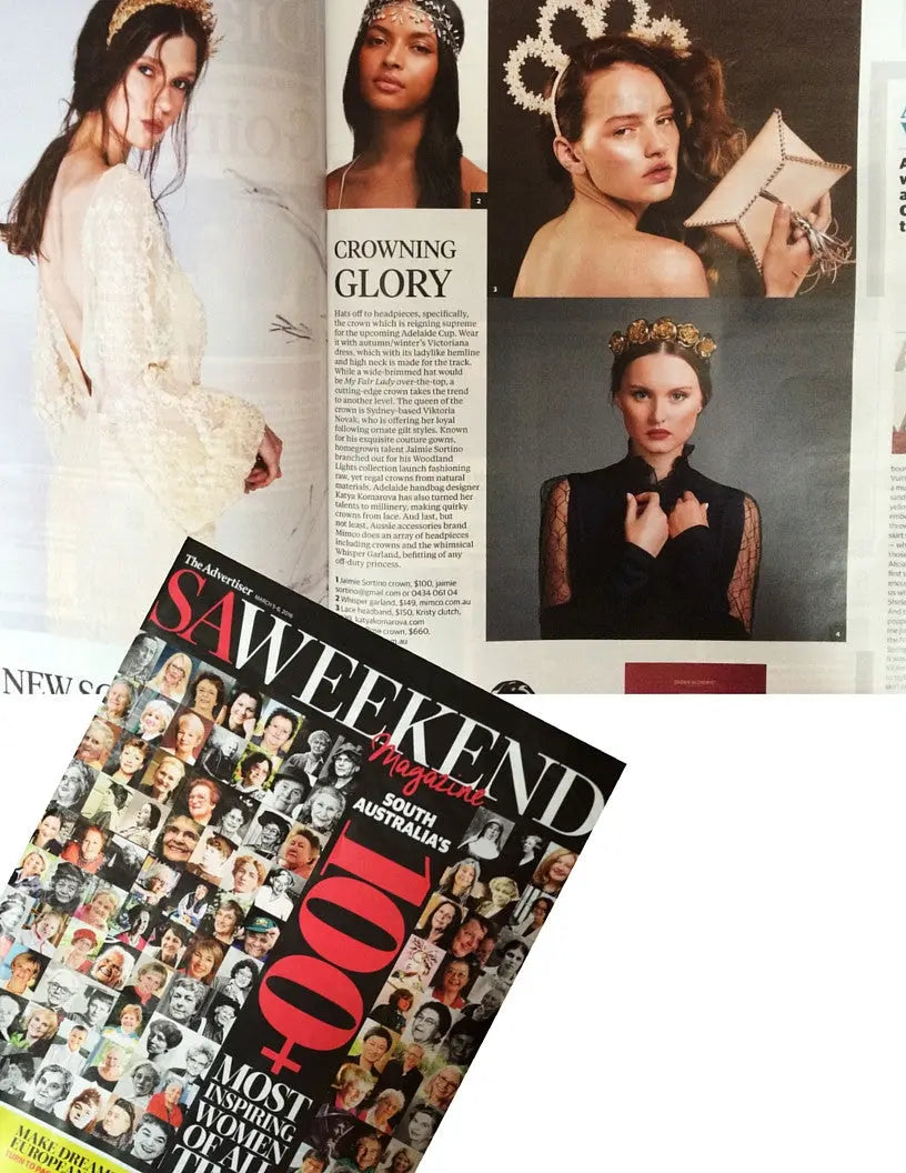 The Advertiser's weekly magazine SA WEEKEND features Katya Komarova accessories Katya Komarova