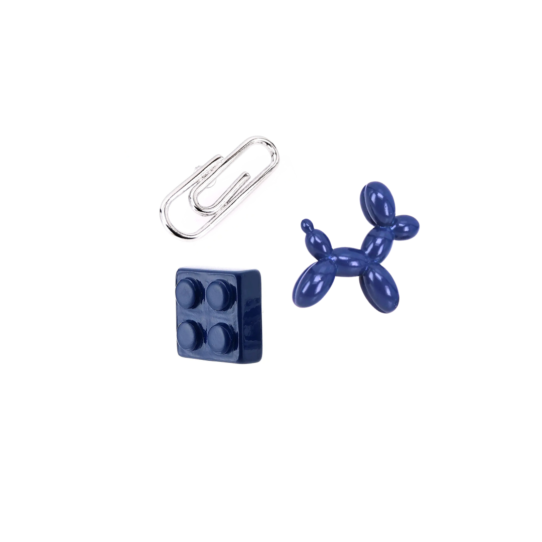 Bag Charm Pin Set - Blue