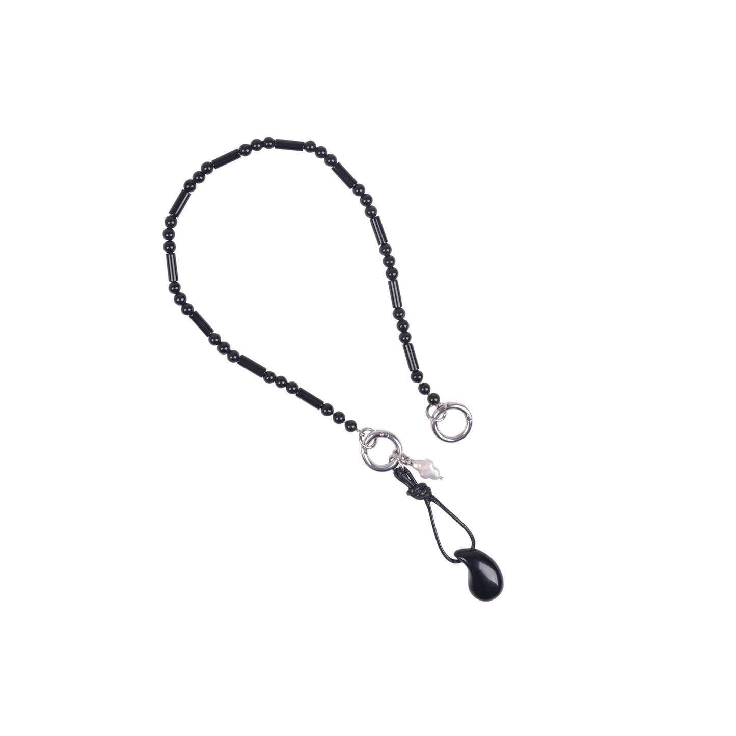 Black Obsidian Drop Bag Charm Katya Komarova