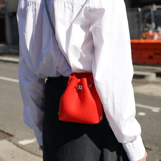 Felt Mini Bucket Bag Red Katya Komarova