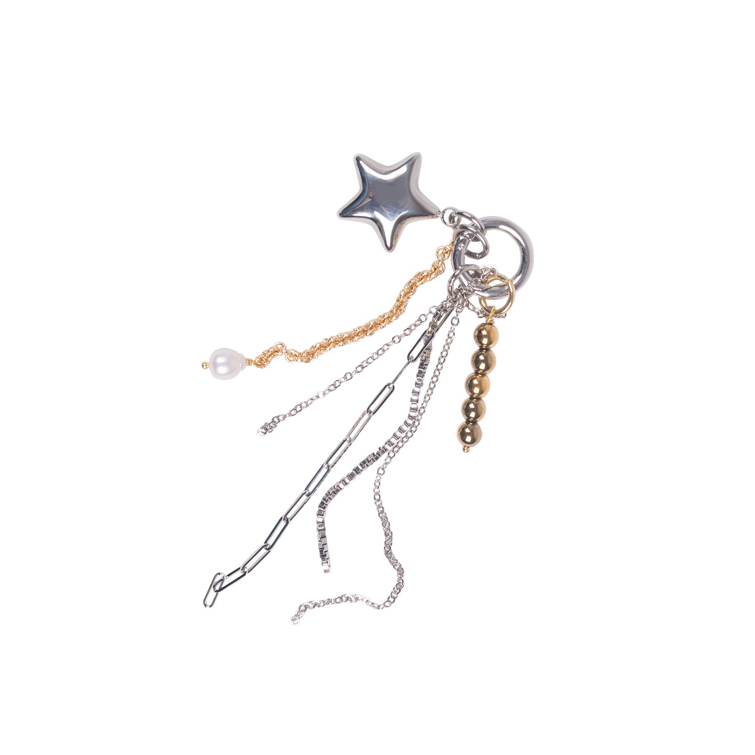 Natural Pearl & Star Bag Charm Katya Komarova